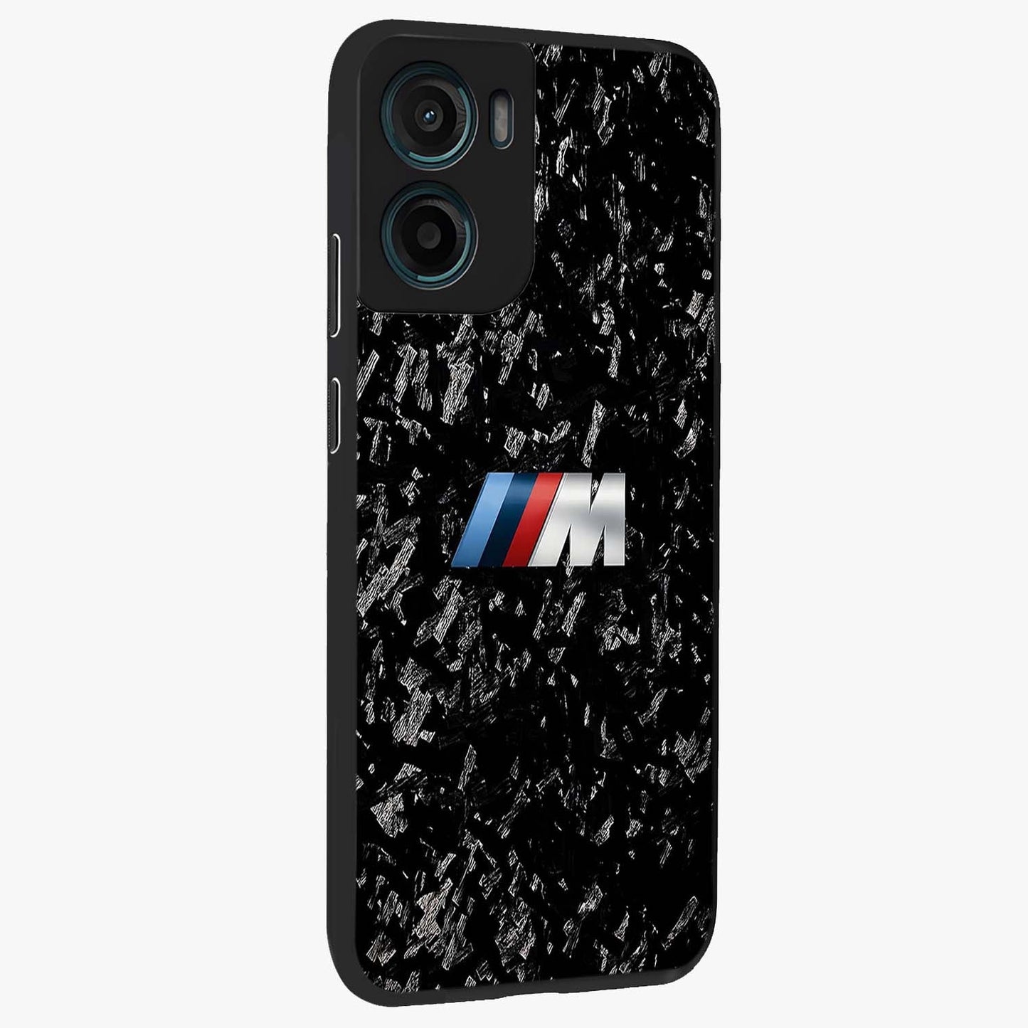 Carbon Speed Mark Glass Case upright view showcasing modern carbon speed graphic with bold automotive theme.