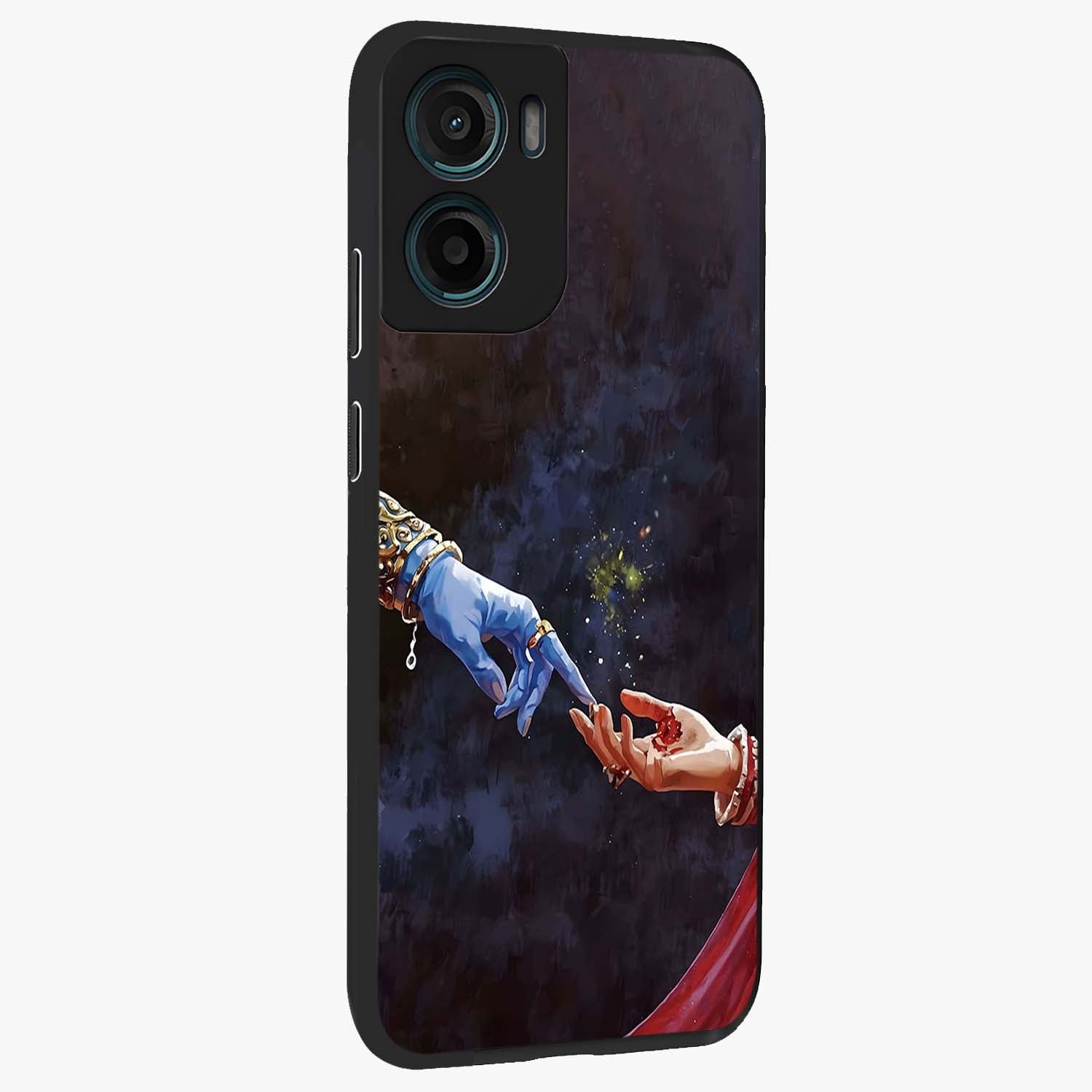 Divine Touch Eternal Glass Case upright view showcasing peaceful spiritual artwork with eternal divine theme.