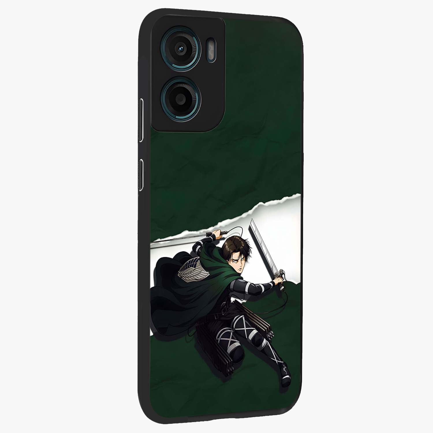 Emerald War Vanguard Glass Case upright view showcasing dramatic warrior artwork with bold fantasy theme.