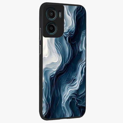 Ethereal Paper Marble Glass Case upright view showcasing smooth marble artwork with refined minimalist theme.