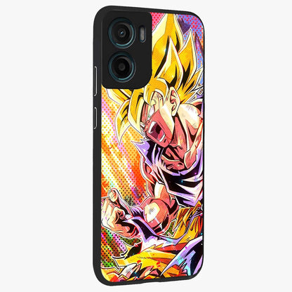 Firing Goku Glass Case upright view showcasing energetic anime artwork with bold warrior theme.