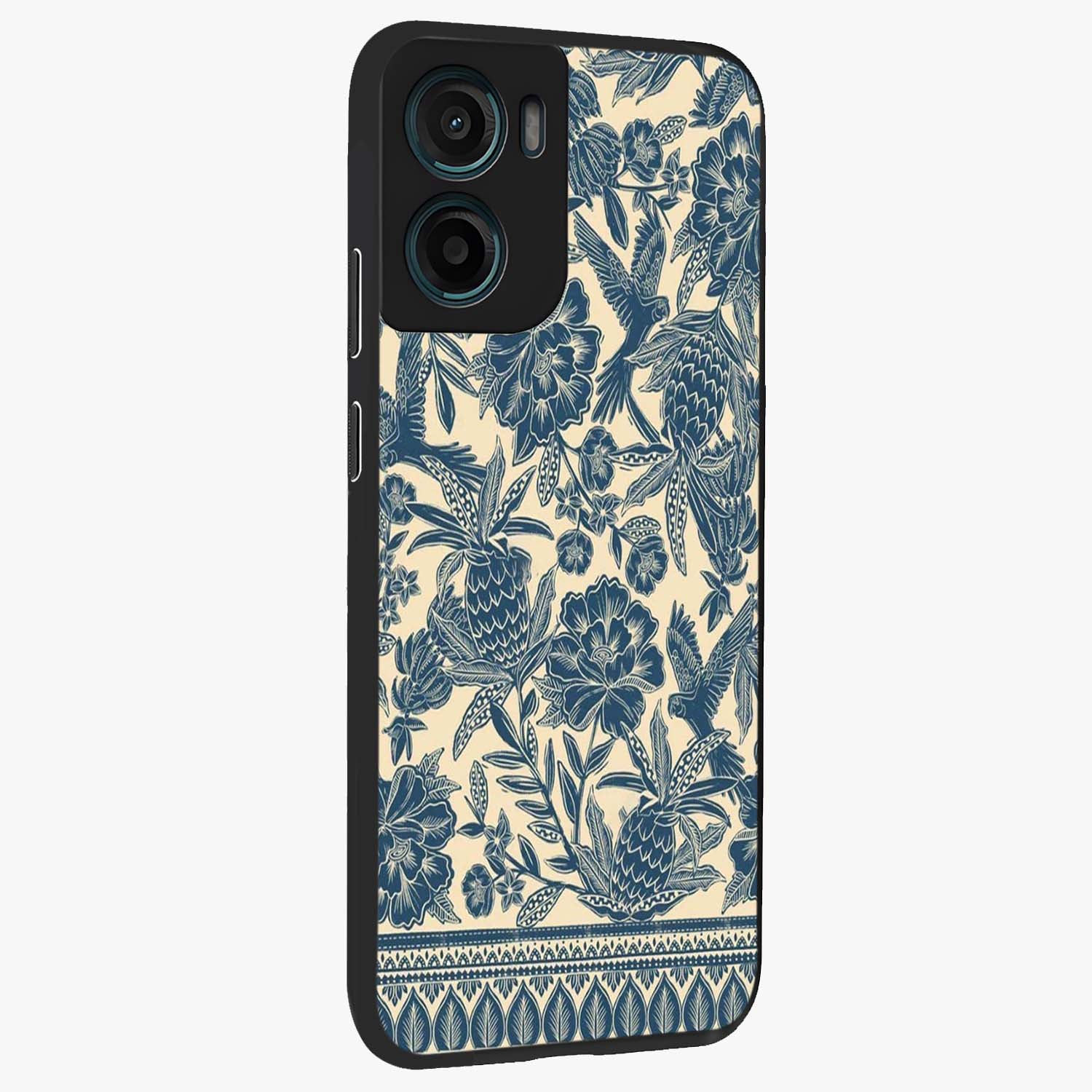 Heirloom Wild Bloom Glass Case upright view showcasing delicate wildflower artwork with timeless floral theme.