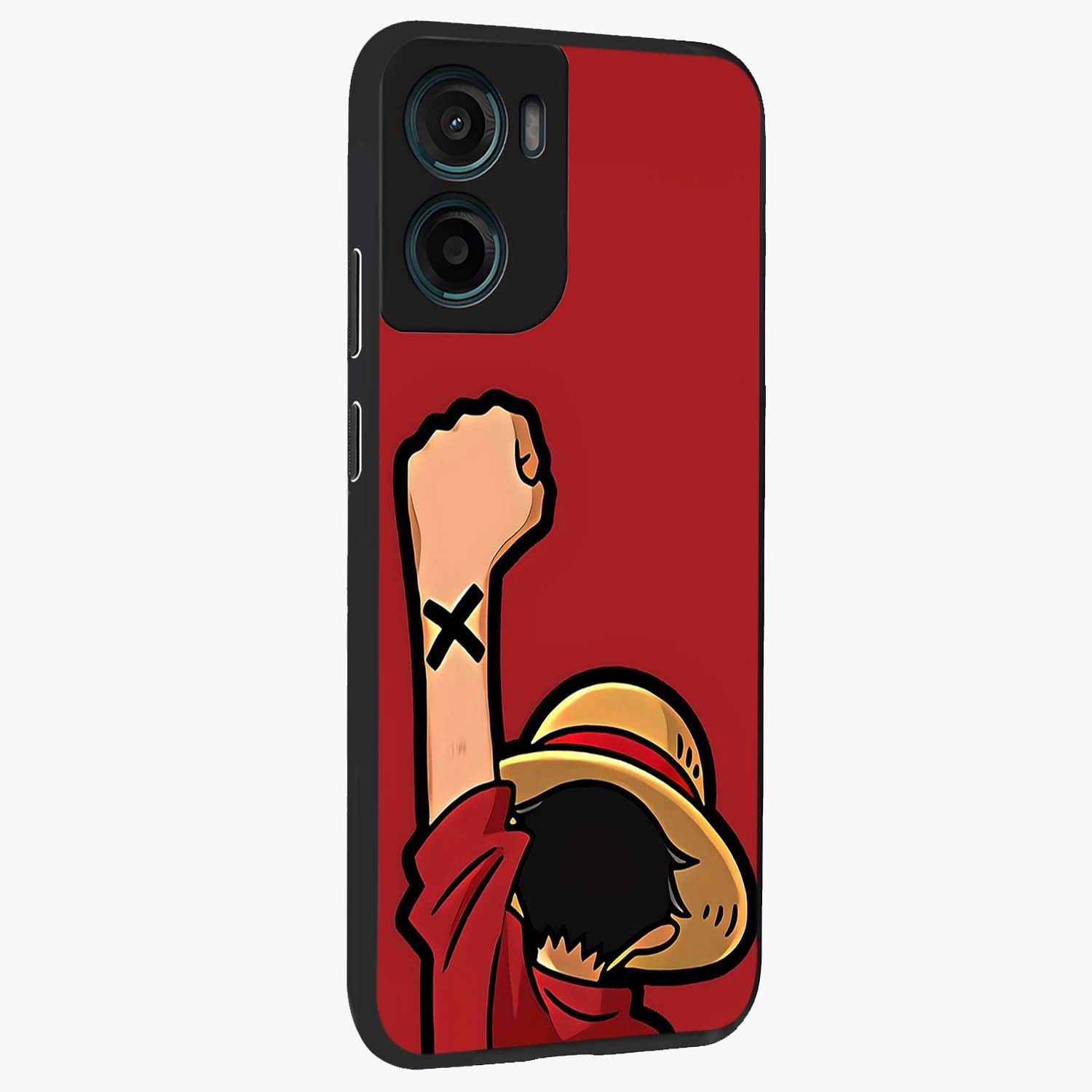 Luffy X Spirit Glass Case upright view showcasing striking anime artwork with adventurous character theme.