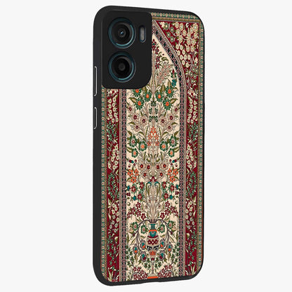Persian Inspired Glass Case upright view showcasing decorative Persian artwork with rich heritage theme.