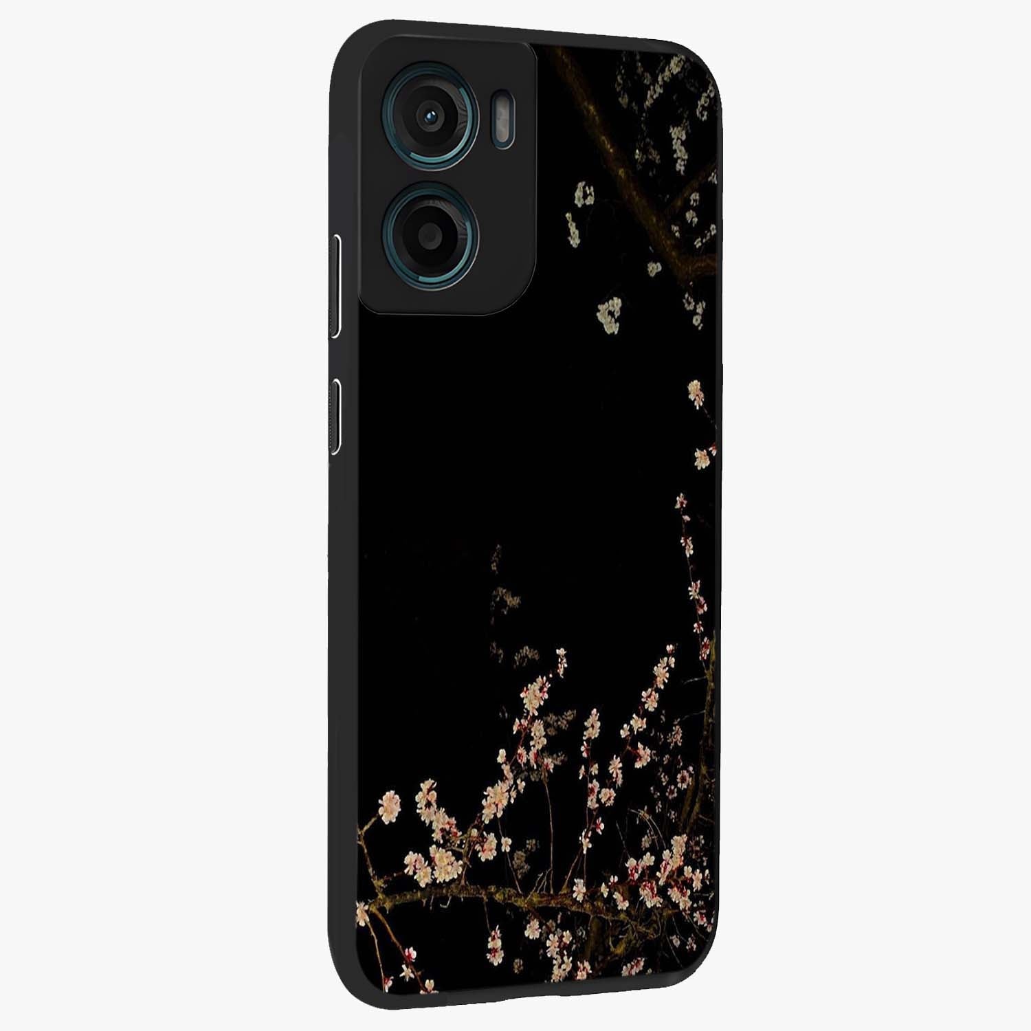 Petal Moon Light With Custom Name Glass Case upright view showcasing elegant floral moon artwork with personalized aesthetic.