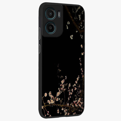Petal Moon Light With Custom Name Glass Case upright view showcasing elegant floral moon artwork with personalized aesthetic.