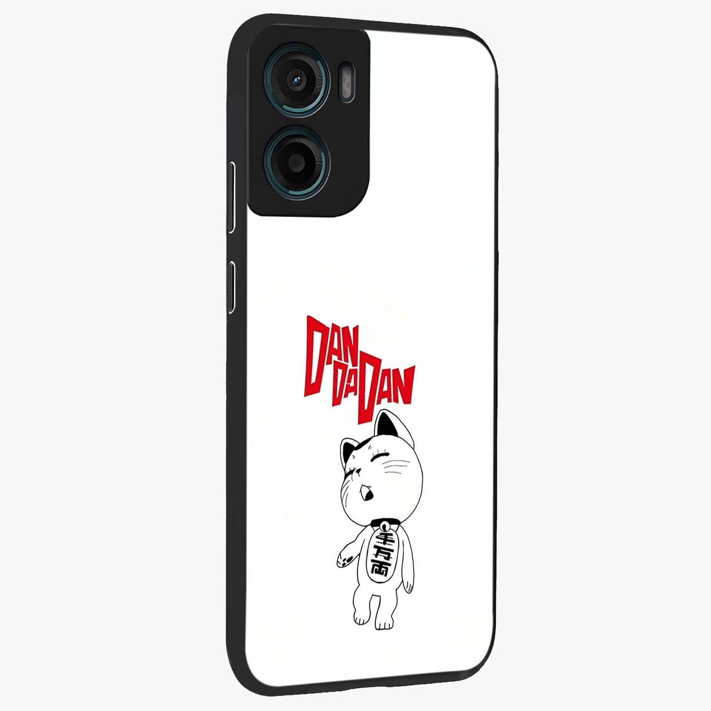 Playful Spirit Charm Glass Case upright view showcasing vibrant charm artwork with fun artistic theme.