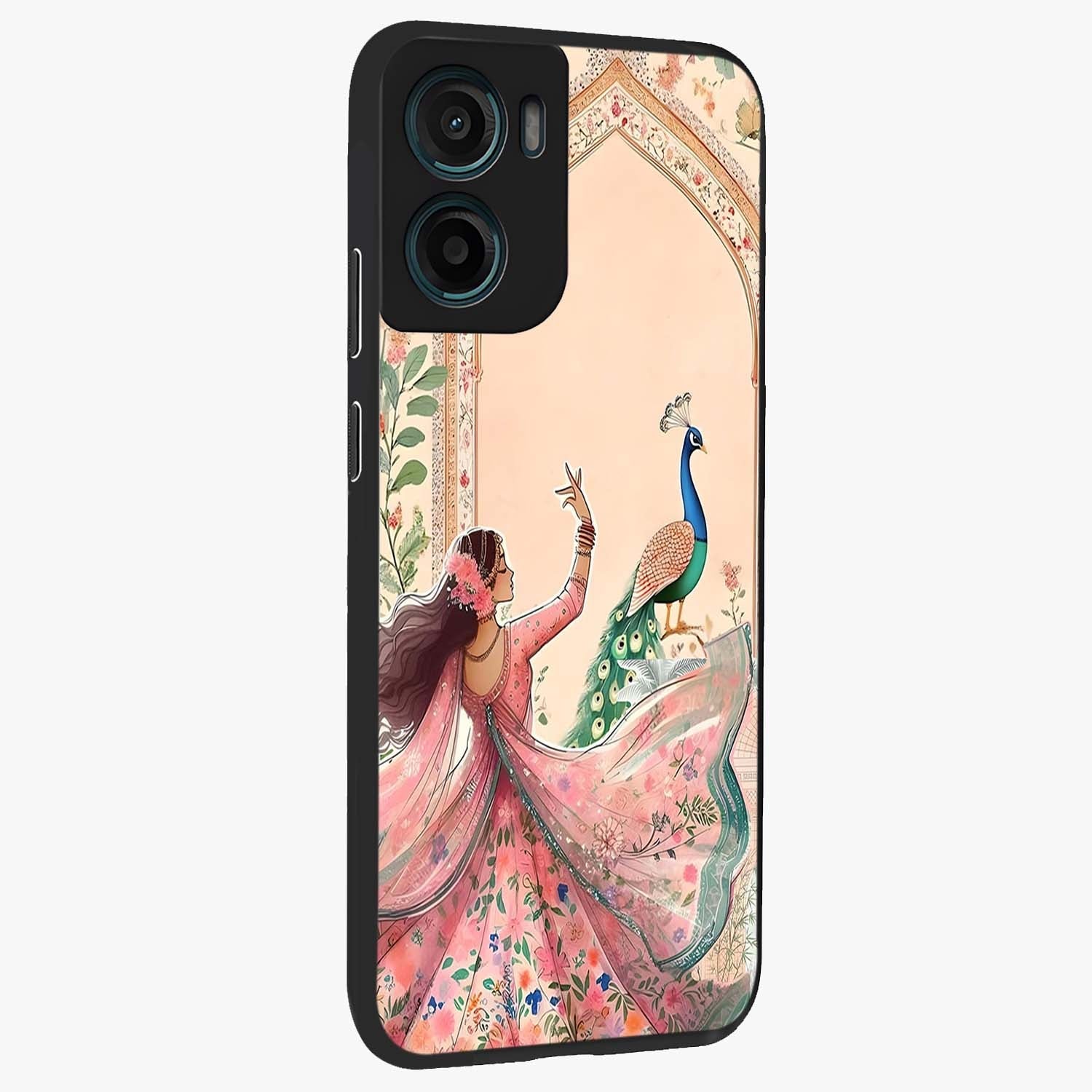 Royal Grace Muse Glass Case upright view showcasing stylish artistic artwork with sophisticated royal theme.