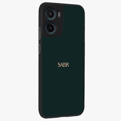Sabr Minimal Patience Glass Case upright view showcasing calm minimalist artwork with motivational patience theme.