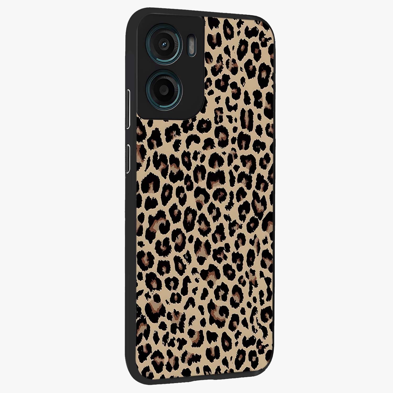 Savage Chic Pattern Glass Case upright view showcasing trendy decorative artwork with edgy fashion theme.