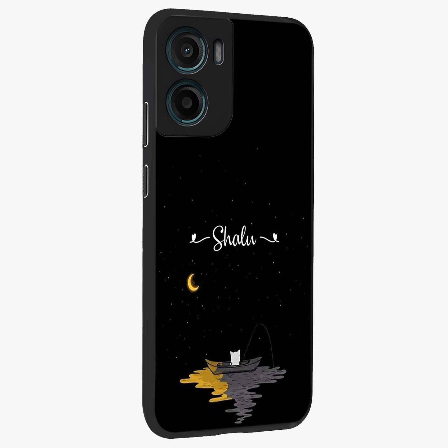 Silent Night Row Glass Case upright view showcasing tranquil night artwork with serene landscape theme.