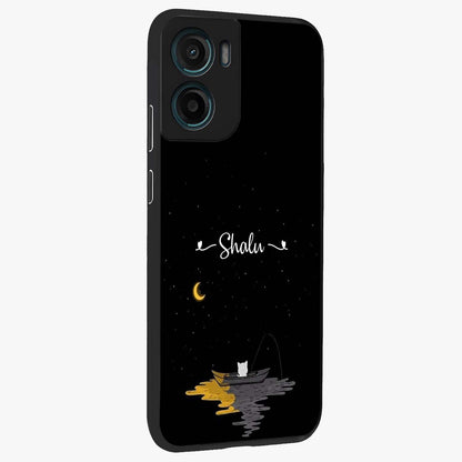 Silent Night Row Glass Case upright view showcasing tranquil night artwork with serene landscape theme.