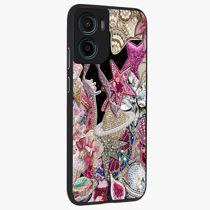 Starlit Jewel Dream Glass Case upright view showcasing radiant star inspired artwork with magical night theme.