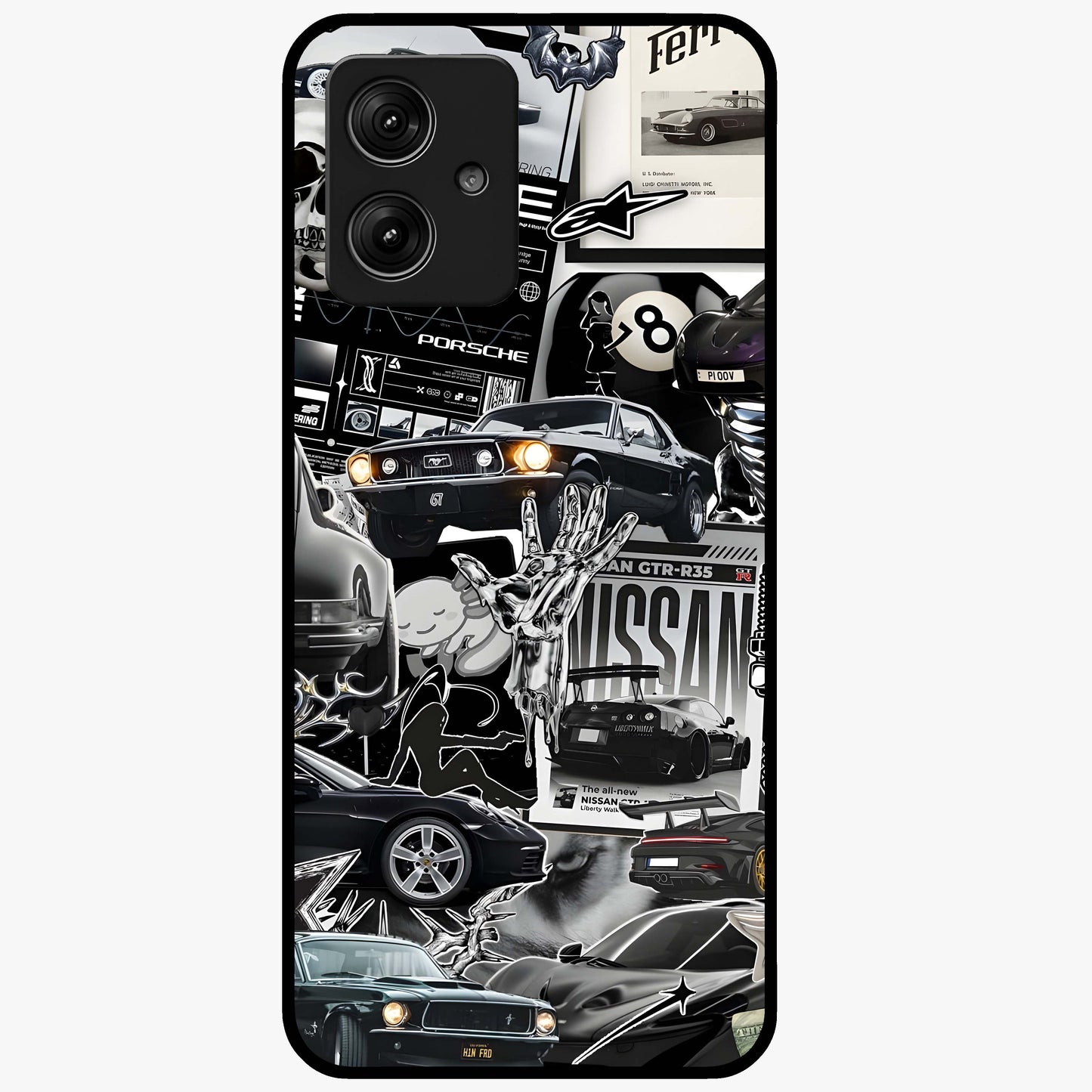 Aesthetic Dark Love Glass Case showing flat back view with dark romantic artwork and glossy glass finish.