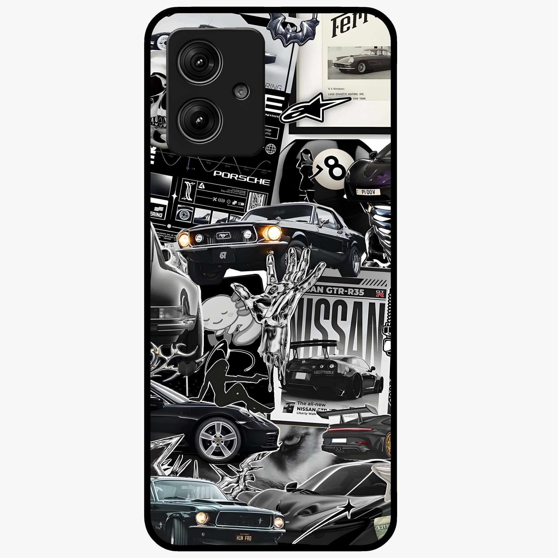 Aesthetic Dark Love Glass Case showing flat back view with dark romantic artwork and glossy glass finish.