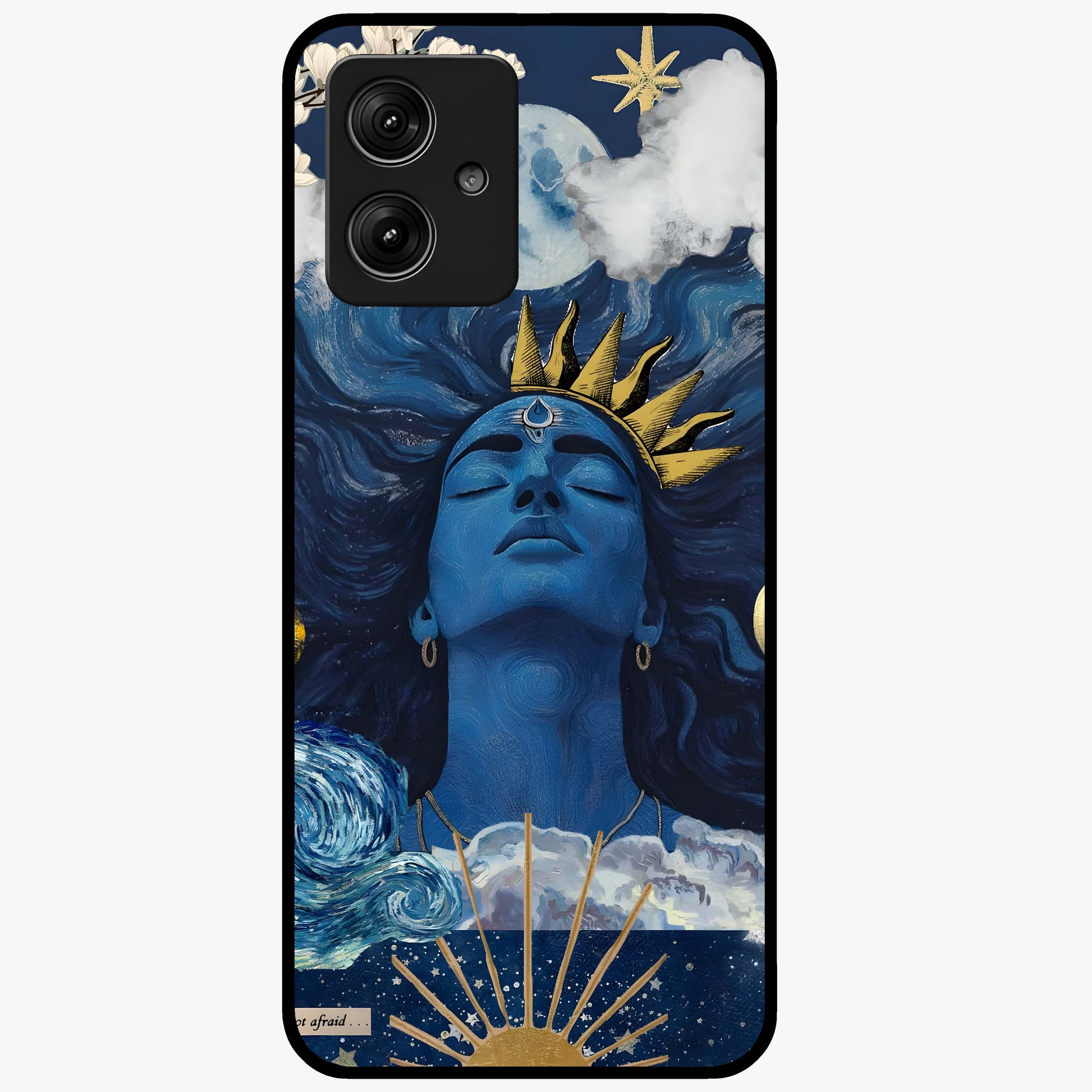 Aesthetic Lord Shiva Glass Case showing flat back view with divine Shiva artwork and glossy glass finish.
