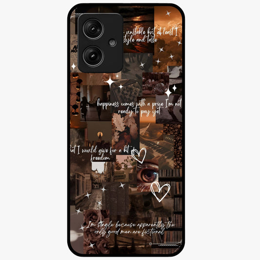 Bittersweet Aesthetic Chaos Glass Case showing flat back view with artistic chaotic aesthetic design and glossy glass finish.