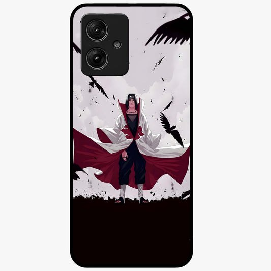 Crimson Crow Ascension Glass Case showing flat back view with mystical crow artwork and glossy glass finish.