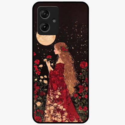 Crimson Dreams Glass Case showing flat back view with dreamy crimson artwork and glossy glass finish.