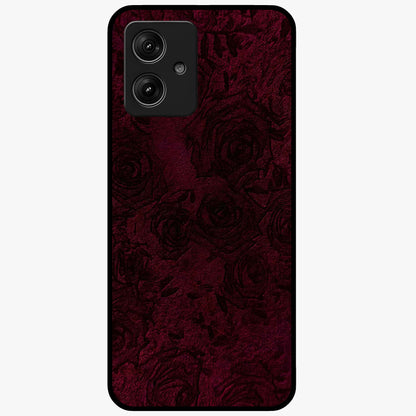 Crimson Fade Flow Glass Case showing flat back view with flowing crimson gradient artwork and glossy glass finish.