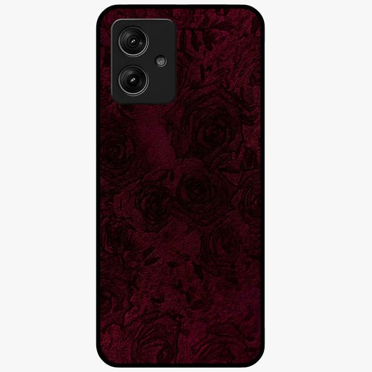 Crimson Fade Flow Glass Case showing flat back view with flowing crimson gradient artwork and glossy glass finish.