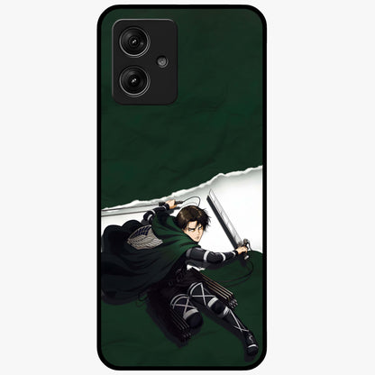 Emerald War Vanguard Glass Case showing flat back view with powerful warrior themed artwork and glossy glass finish.