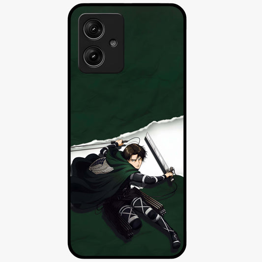 Emerald War Vanguard Glass Case showing flat back view with powerful warrior themed artwork and glossy glass finish.