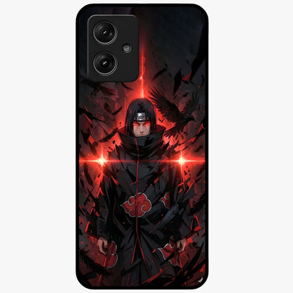Focused Blade Discipline Glass Case showing flat back view with warrior sword themed artwork and glossy glass finish.