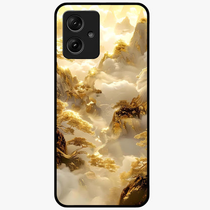 Gates Of Illumination Glass Case showing flat back view with mystical illuminated gate artwork and glossy glass finish.