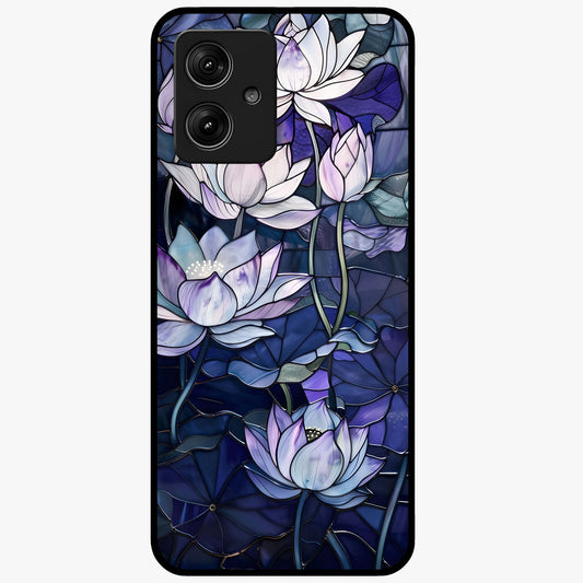 Gloss Petal Rush Glass Case showing flat back view with glossy flower petal artwork and smooth glass finish.