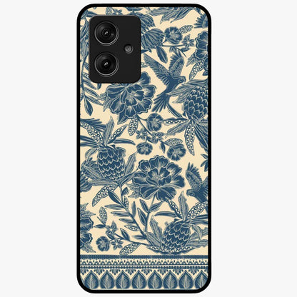 Heirloom Wild Bloom Glass Case showing flat back view with vintage inspired wild flower artwork and glossy glass finish.