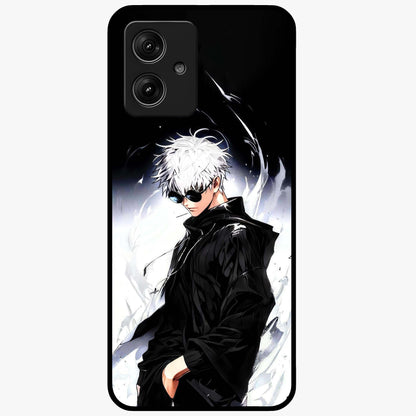 Limitless Shadow King Glass Case showing flat back view with powerful shadow warrior artwork and glossy glass finish.