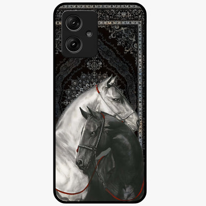 Majestic Ride Legacy Glass Case showing flat back view with powerful automotive inspired artwork and glossy glass finish.