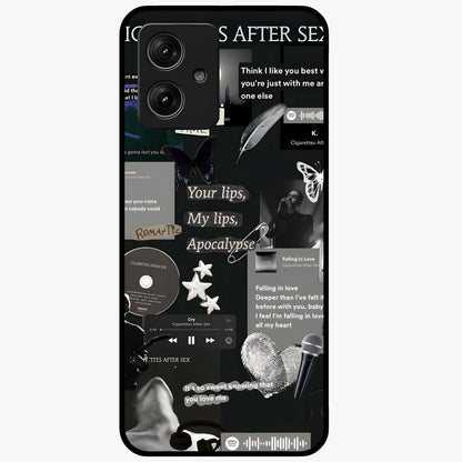 Midnight Love Echo Glass Case showing flat back view with romantic midnight themed artwork and glossy glass finish.