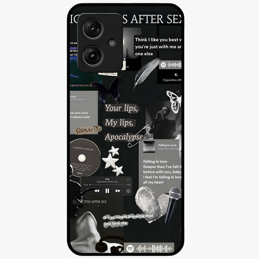 Midnight Love Echo Glass Case showing flat back view with romantic midnight themed artwork and glossy glass finish.