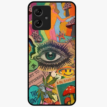 Mystic Eye Wonderland Glass Case showing flat back view with mystical eye themed artwork and glossy glass finish.