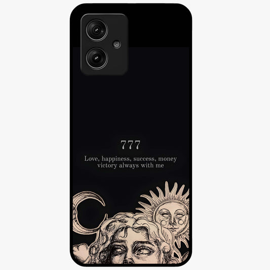 Mystic Victory Aura Glass Case showing flat back view with victory symbol artwork and glossy glass finish.