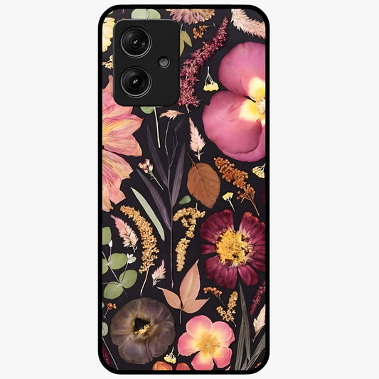 Persian Velvet Tale Glass Case showing flat back view with luxurious Persian velvet pattern artwork and glossy glass finish.