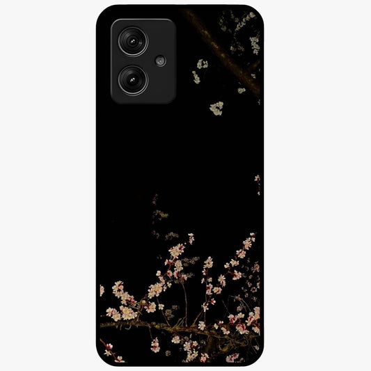 Petal Dream Tapestry Glass Case showing flat back view with intricate floral tapestry artwork and glossy glass finish.