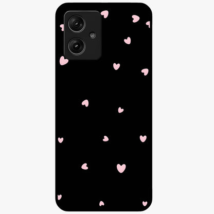 Pink Aura Heart Glass Case showing flat back view with glowing heart artwork and glossy glass finish.