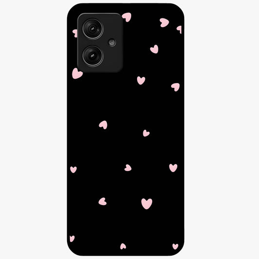 Pink Aura Heart Glass Case showing flat back view with glowing heart artwork and glossy glass finish.
