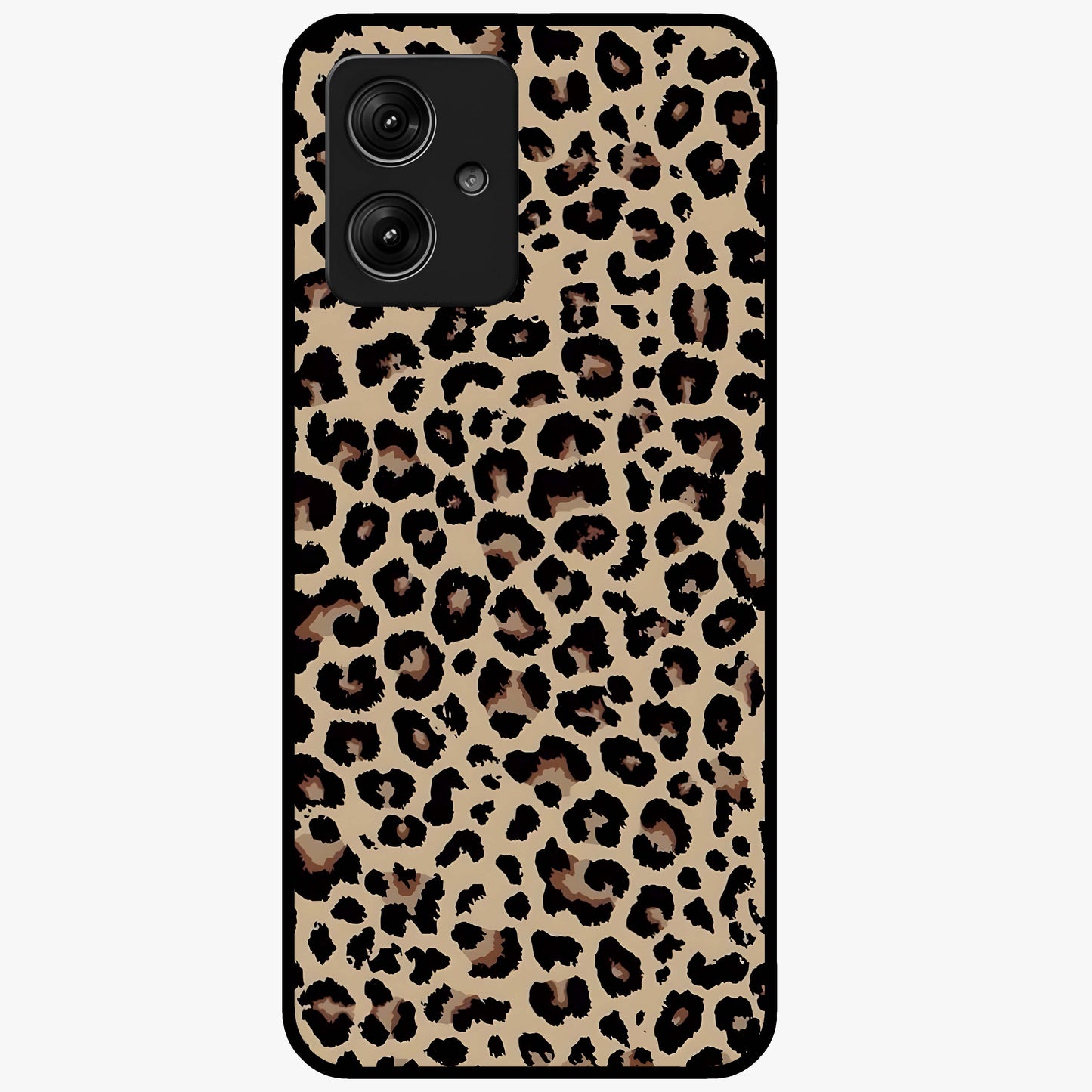Savage Chic Pattern Glass Case showing flat back view with stylish patterned artwork and glossy glass finish.