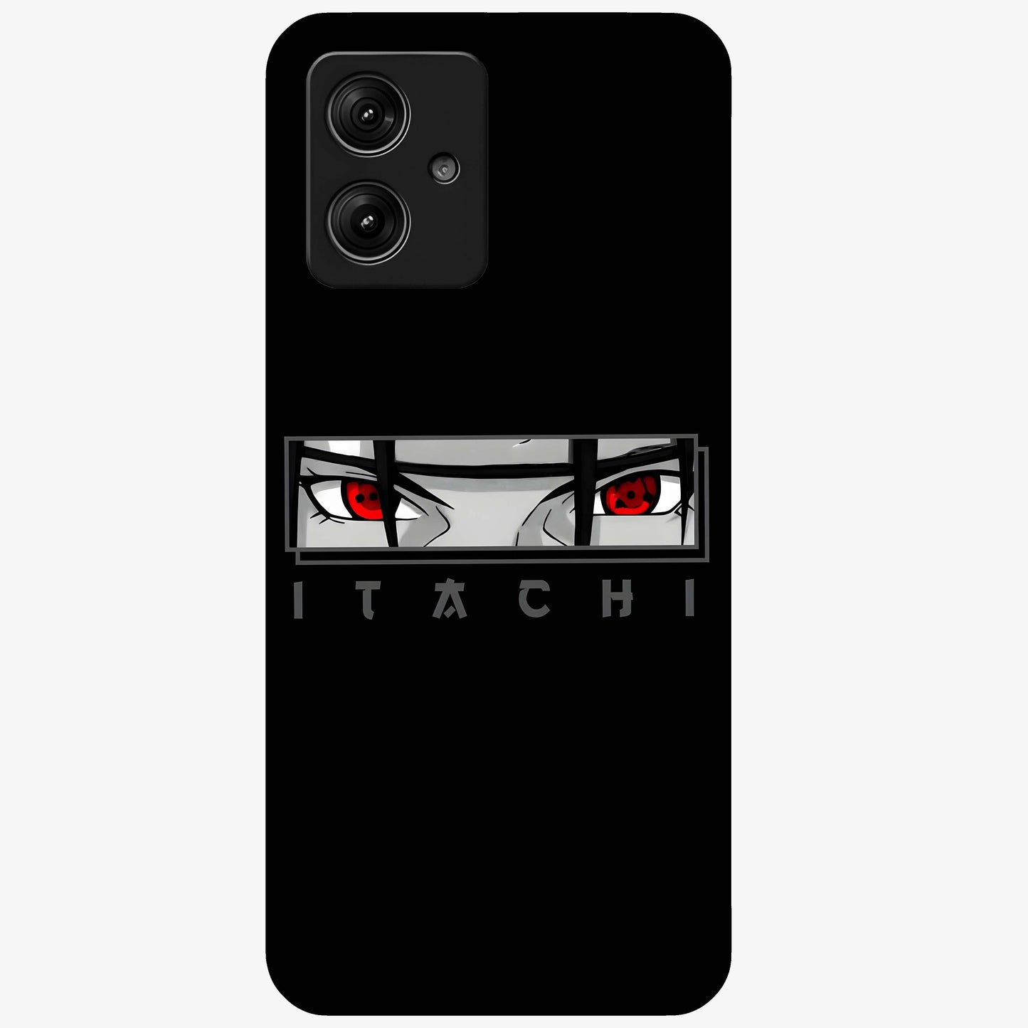 Scarlet Gaze Dominance Glass Case showing flat back view with striking red themed artwork and glossy glass finish.