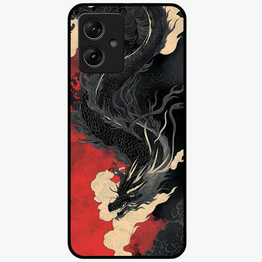 Shadow Dragon Fury Glass Case showing flat back view with fierce dragon artwork and glossy glass finish.