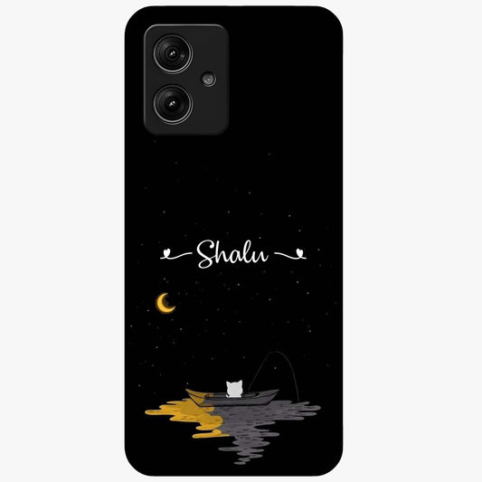 Silent Night Row Glass Case showing flat back view with calm night themed artwork and glossy glass finish.