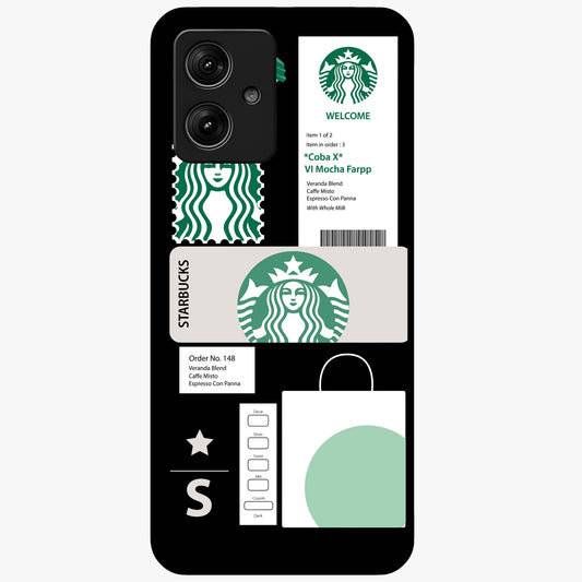 Starbucks Mocha Glass Case showing flat back view with coffee inspired artwork and glossy glass finish.