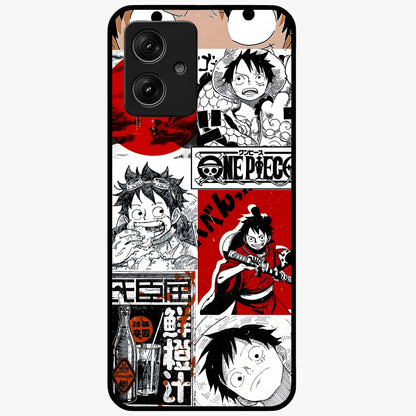 Strawhat Chaos Panels Glass Case showing flat back view with anime inspired chaos panel artwork and glossy glass finish.