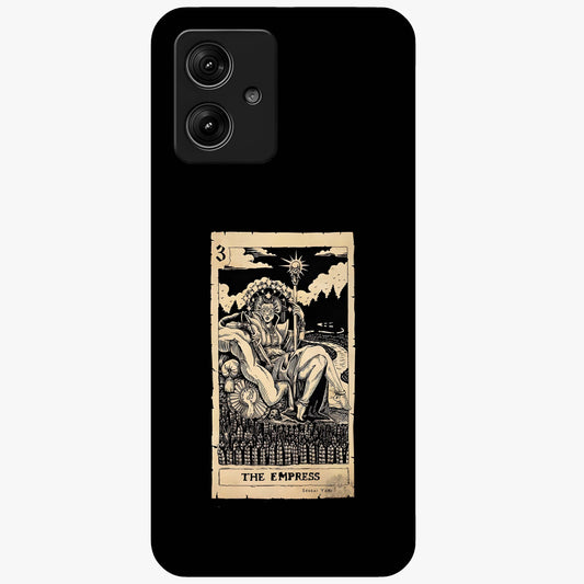 The Empress Glass Case showing flat back view with regal feminine artwork and glossy glass finish.