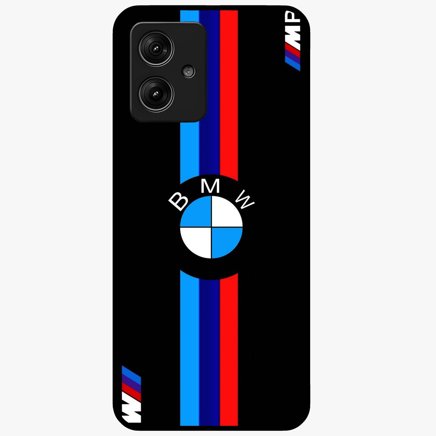 Turbo BMW Beast Glass Case showing flat back view with high performance sports car artwork and glossy glass finish.