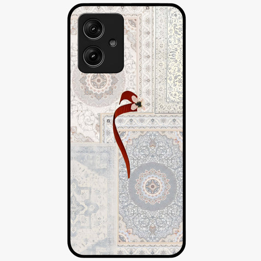 White Aesthetic Bow Glass Case showing flat back view with minimal bow artwork and glossy glass finish.